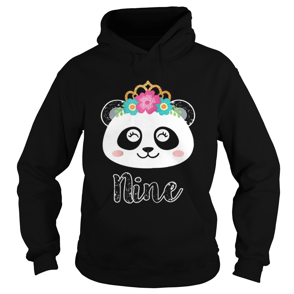 1564132947Girls 9th Birthday Outfit, Panda Ninth Birthday Hoodie