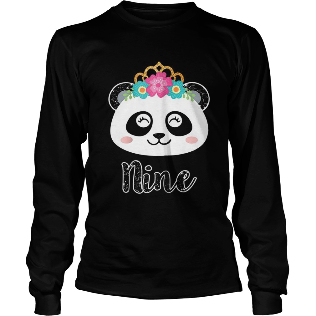 1564132947Girls 9th Birthday Outfit, Panda Ninth Birthday LongSleeve