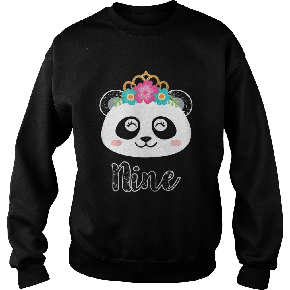 1564132947Girls 9th Birthday Outfit, Panda Ninth Birthday Sweatshirt