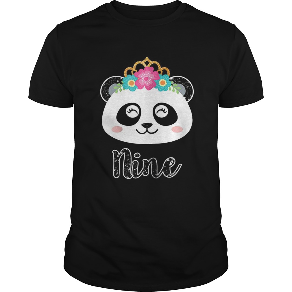 Girls 9th Birthday Outfit, Panda Ninth Birthday shirt