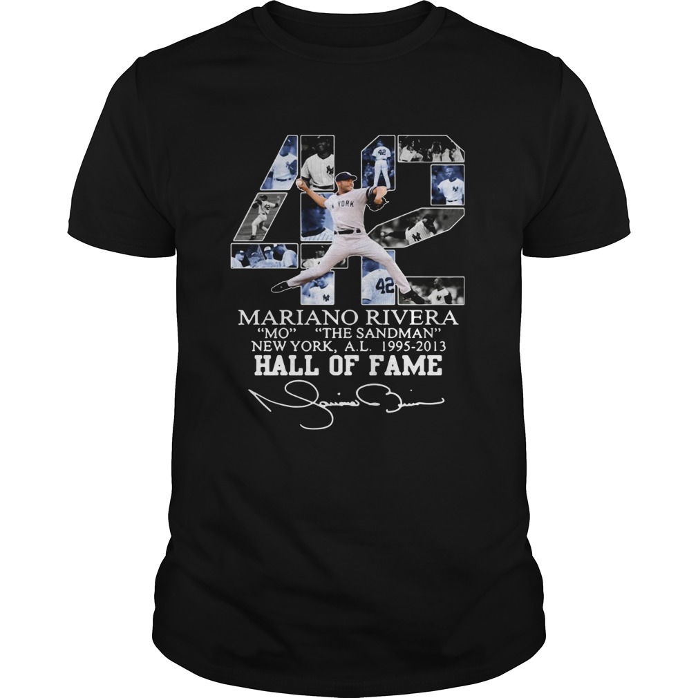 42 Mariano Rivera Mo the Sandman New York al 1995 2013 Hall of fame shirt