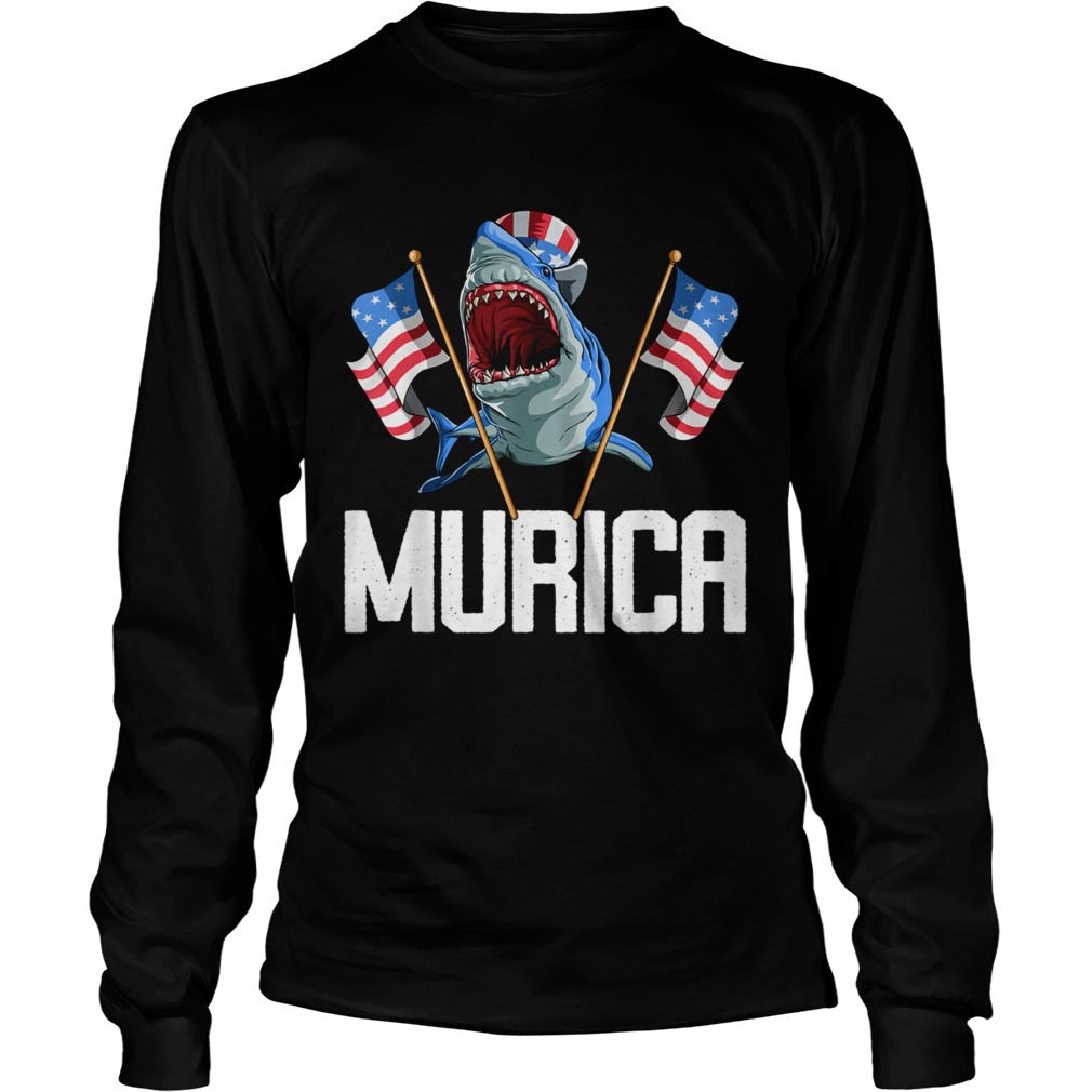 4th of July Murica Shark LongSleeve