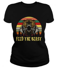 Bear weightlifting Feed The Beast retro  Classic Ladies