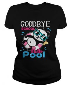 Bye School Hello Pool Cute And Kawaii Panda Art  Classic Ladies