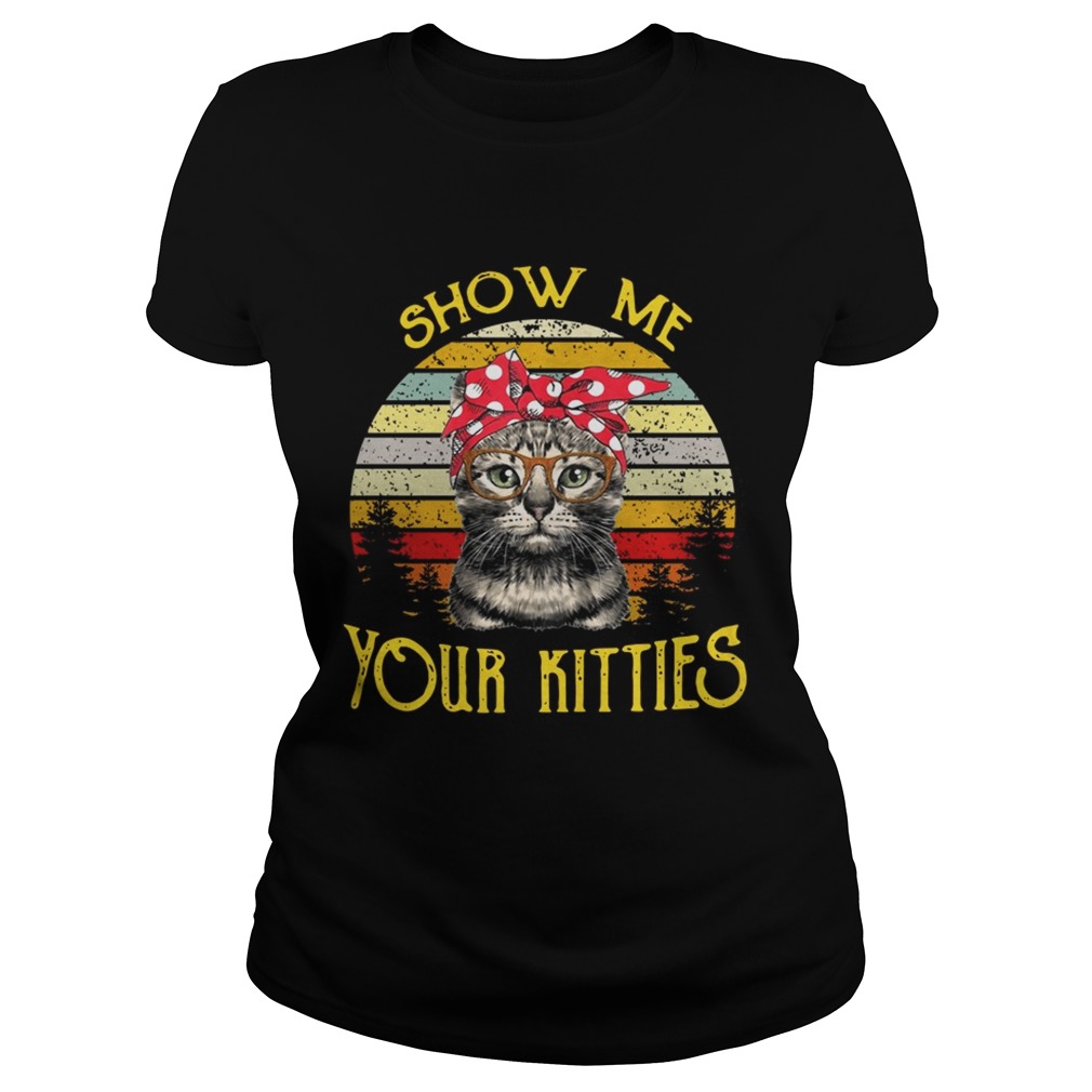 Cat show me your kitties vintage sunset Classic Ladies