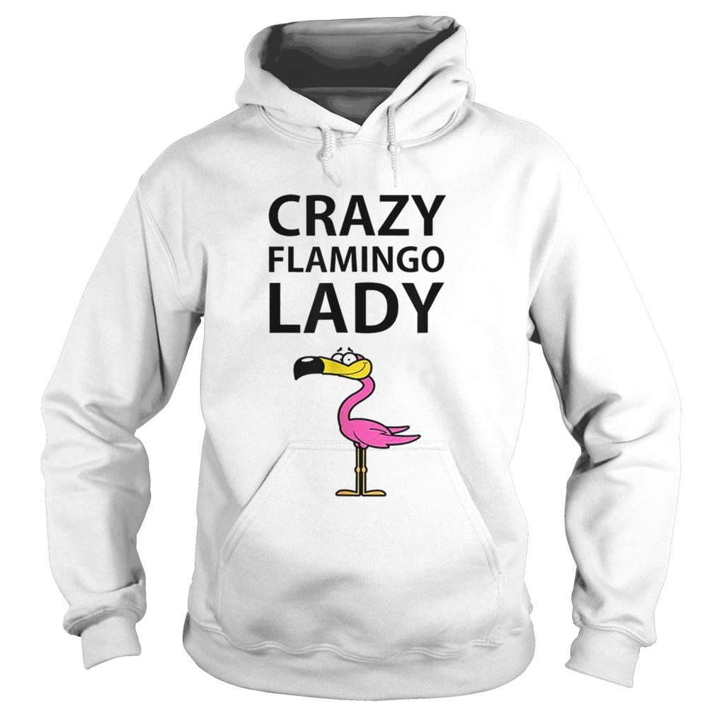 Crazy Flamingo Lady Wading Bird Species Lover Humor Hoodie