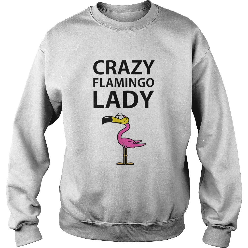 Crazy Flamingo Lady Wading Bird Species Lover Humor Sweatshirt