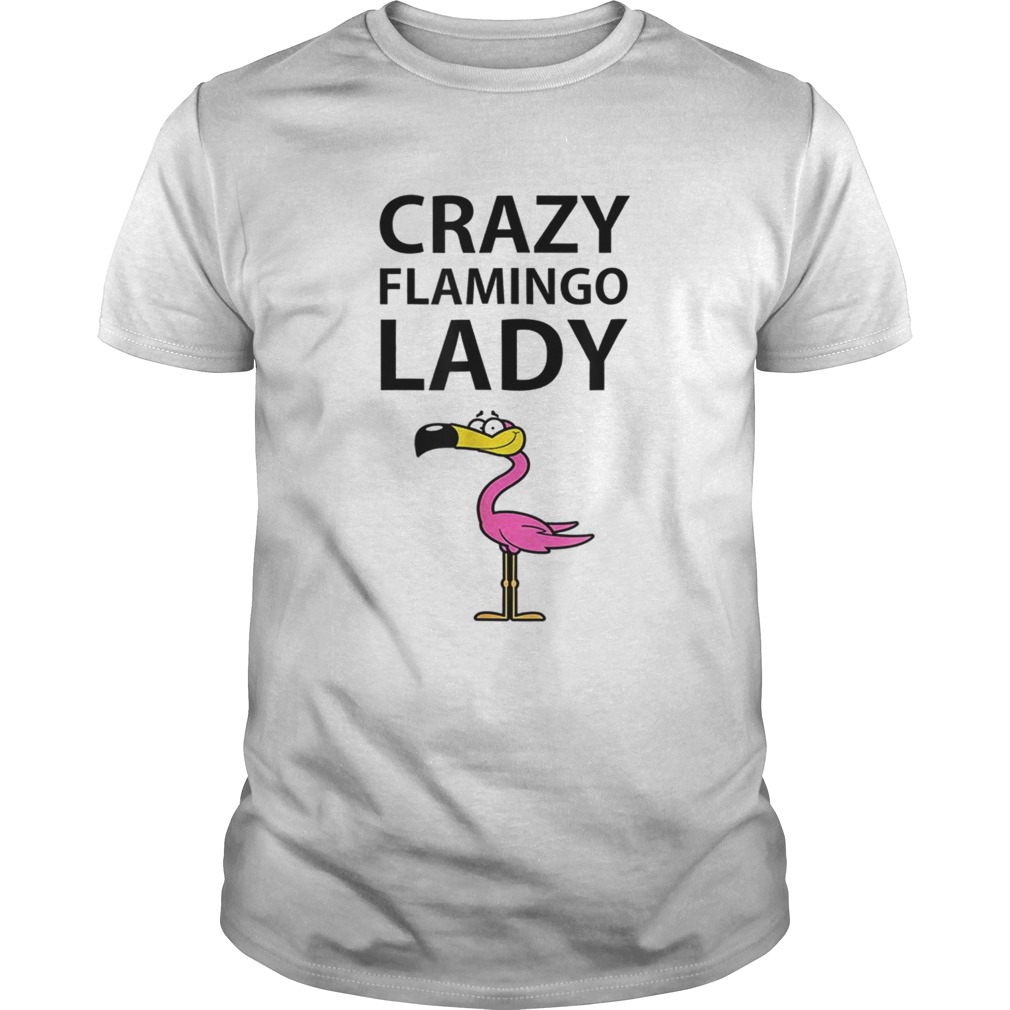 Crazy Flamingo Lady Wading Bird Species Lover Humor shirt