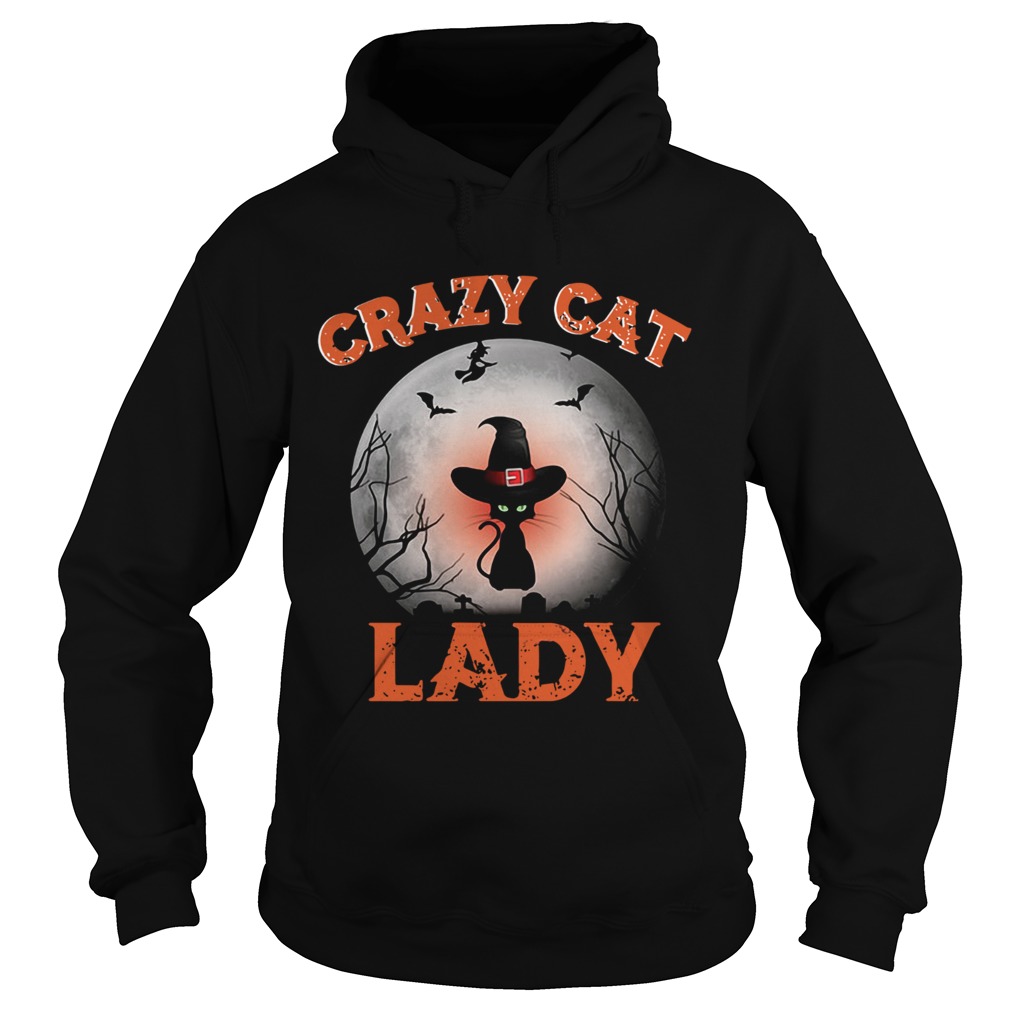 Crazy cat lady moon Halloween Hoodie