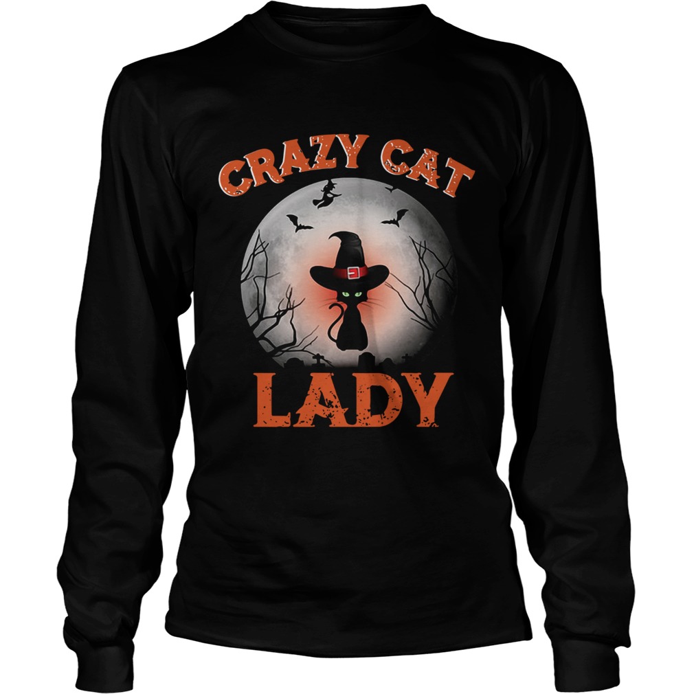 Crazy cat lady moon Halloween LongSleeve