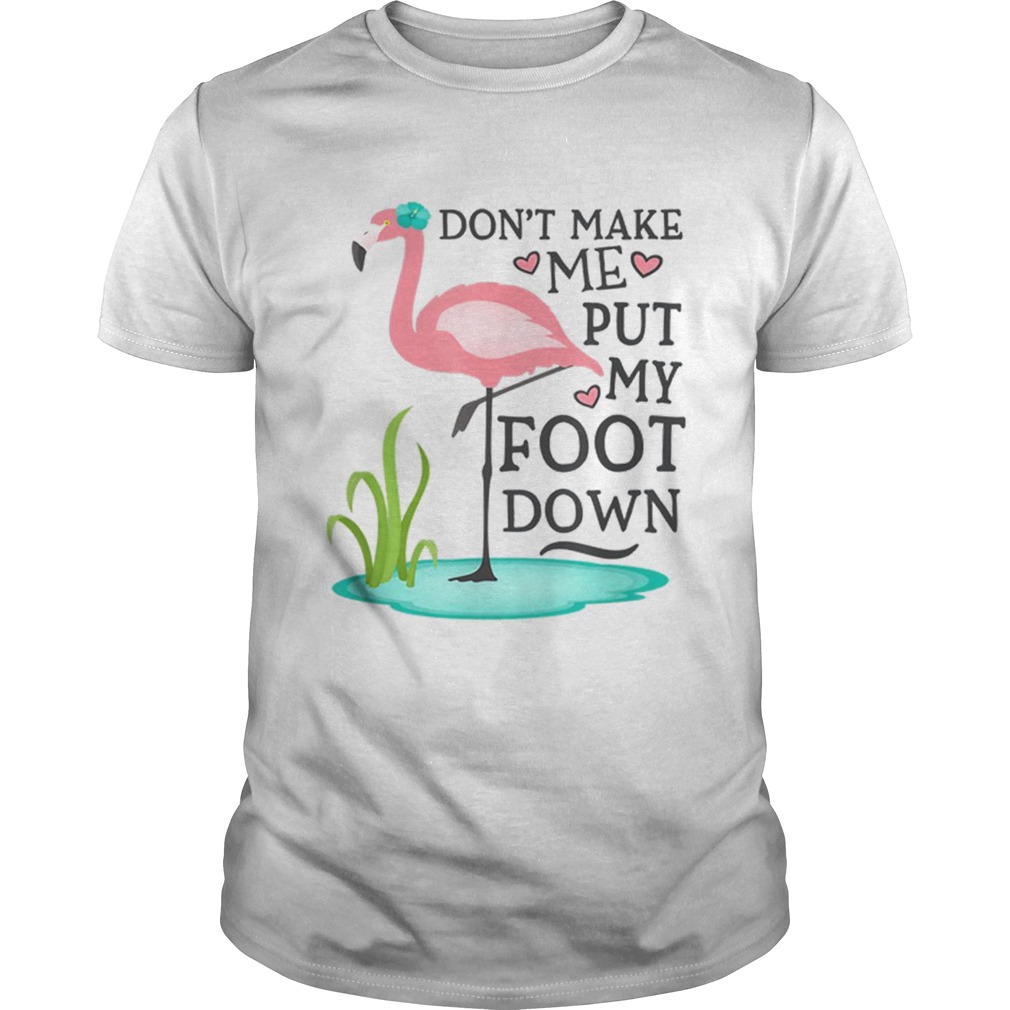 Dont Make Me Put My Foot Down Pink Flamingo shirt