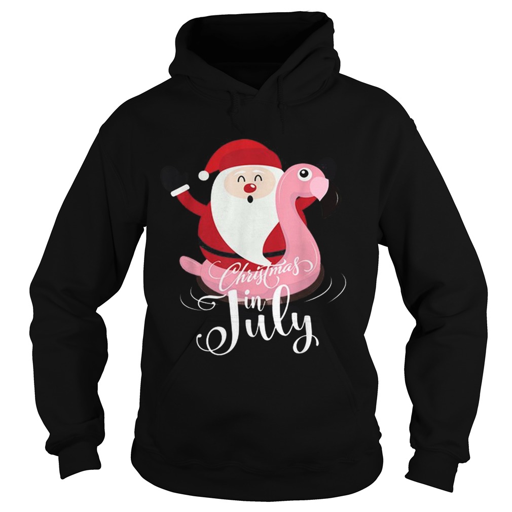 Flamingo Christmas In July Party Xmas Partys Hoodie