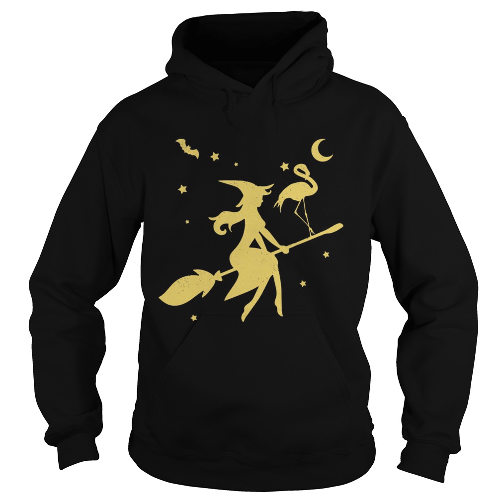 Flamingo Witch happy halloween Hoodie