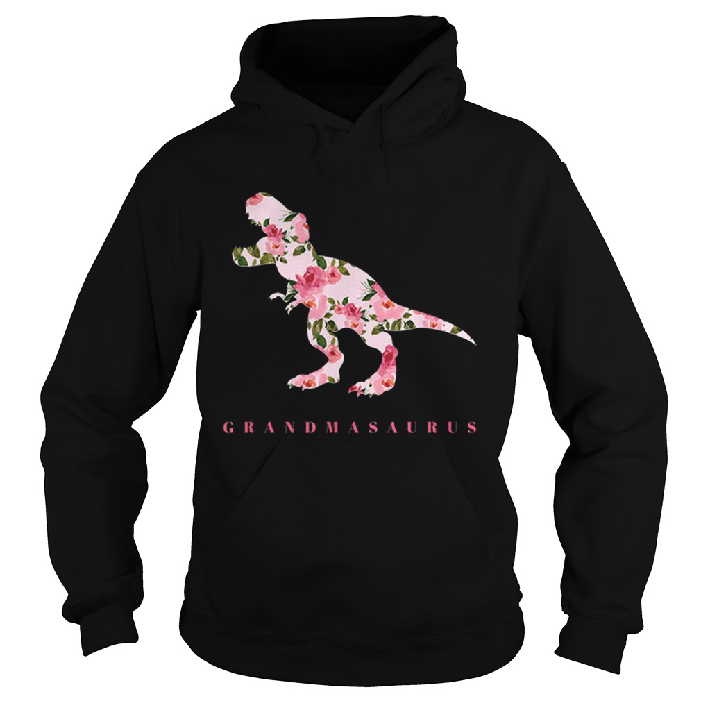 Grandmasaurus With Floral Dinosaur For Women Hoodie