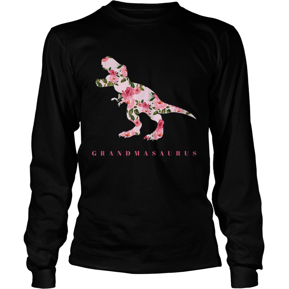 Grandmasaurus With Floral Dinosaur For Women LongSleeve