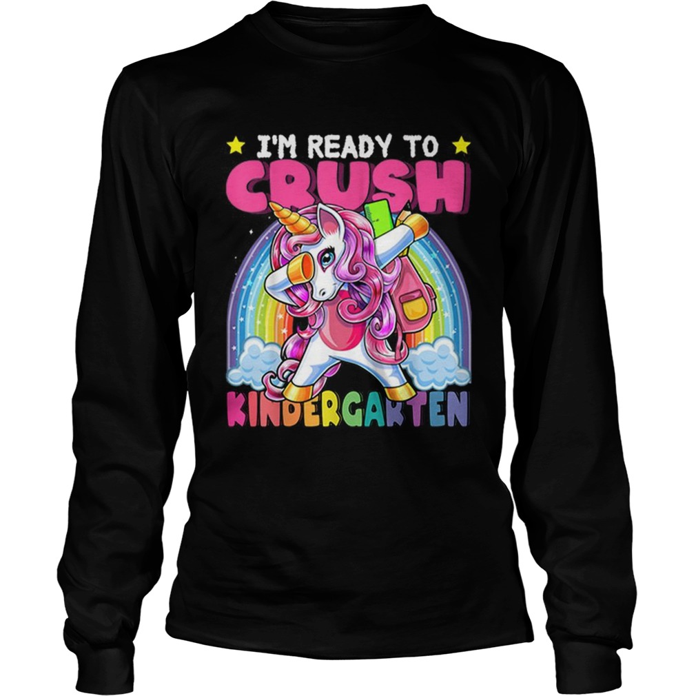 Hot Kindergarten Dabbing Unicorn Crush Ranibow LongSleeve