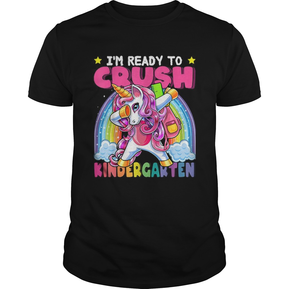 Hot Kindergarten Dabbing Unicorn Crush Ranibow shirt