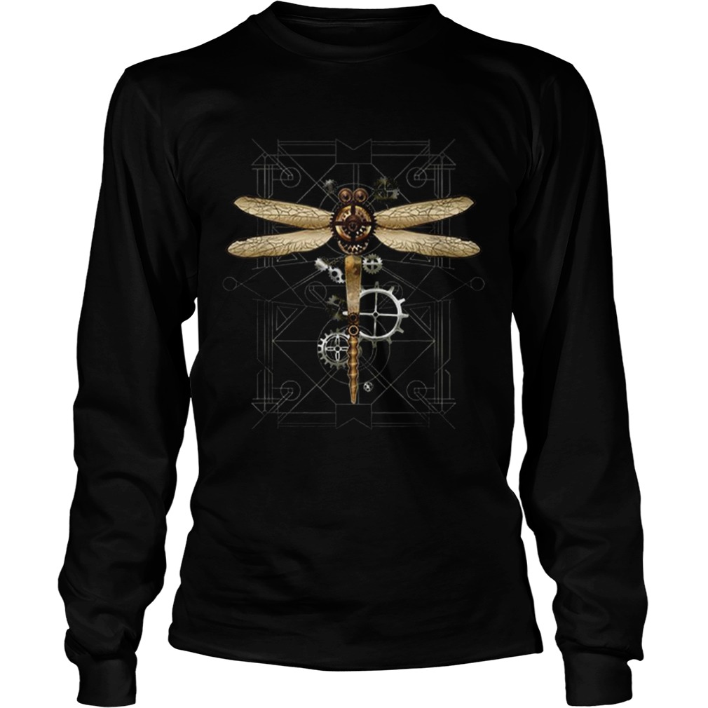 Hot Steampunk Dragonfly Vintage Gears Goth LongSleeve