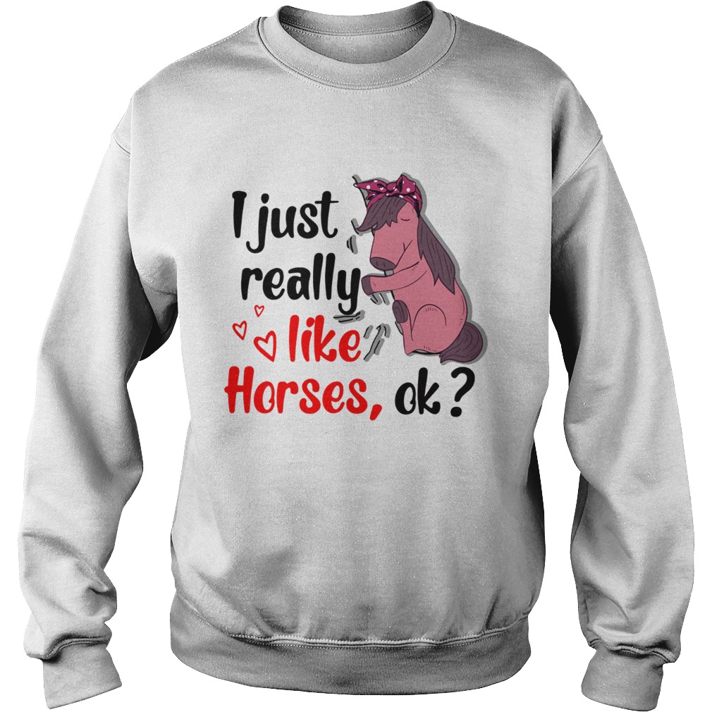 I just really like horses ok Sweatshirt