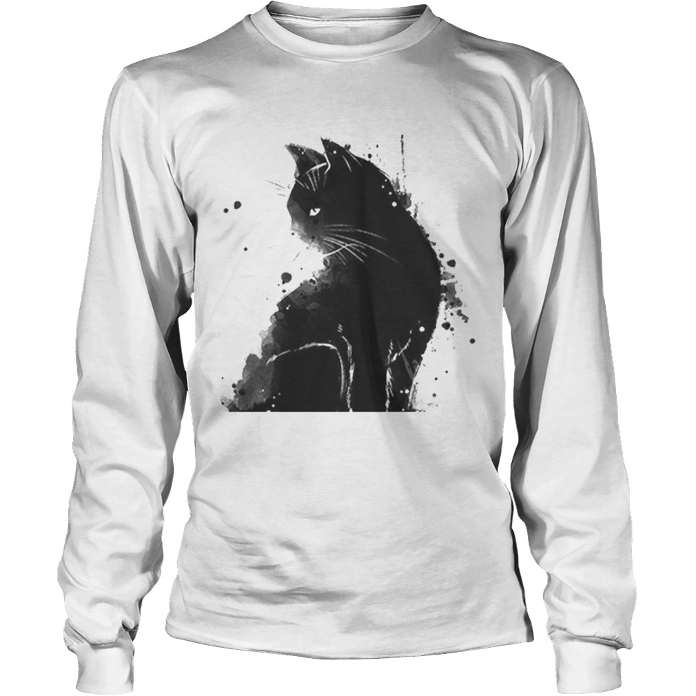 Inky Cat Black Cat Black As Midnight Sorrow Cat LongSleeve