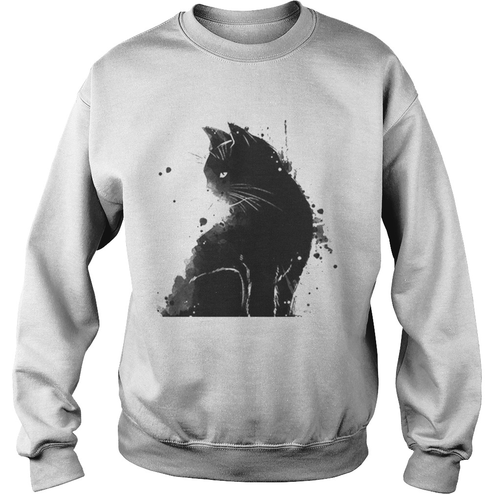 Inky Cat Black Cat Black As Midnight Sorrow Cat Sweatshirt