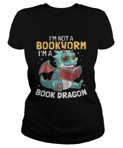 Kids Book Dragon With Wings Bookworm Funny For Kids  Classic Ladies