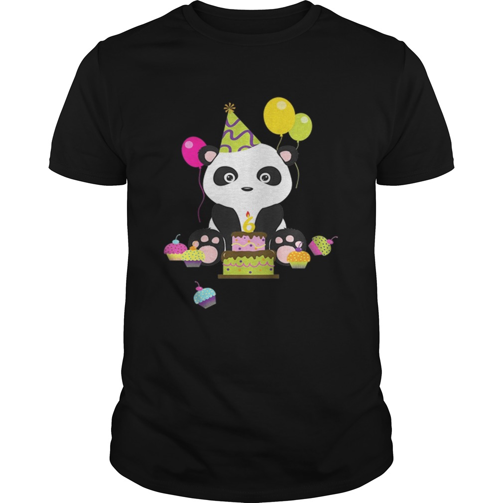 Kids Cute Animal Lovers Panda 6thBoy And Girl shirt