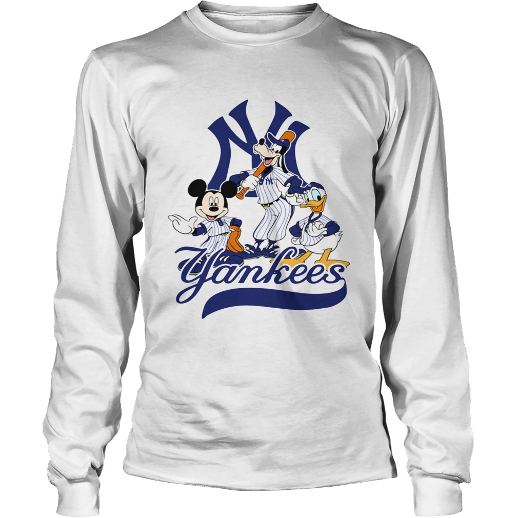 Mickey Mouse Pluto Donald Duck New York Yankees LongSleeve