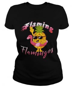 Original Flaming Flamingos Pinapple Flagmigo Float Summer  Classic Ladies