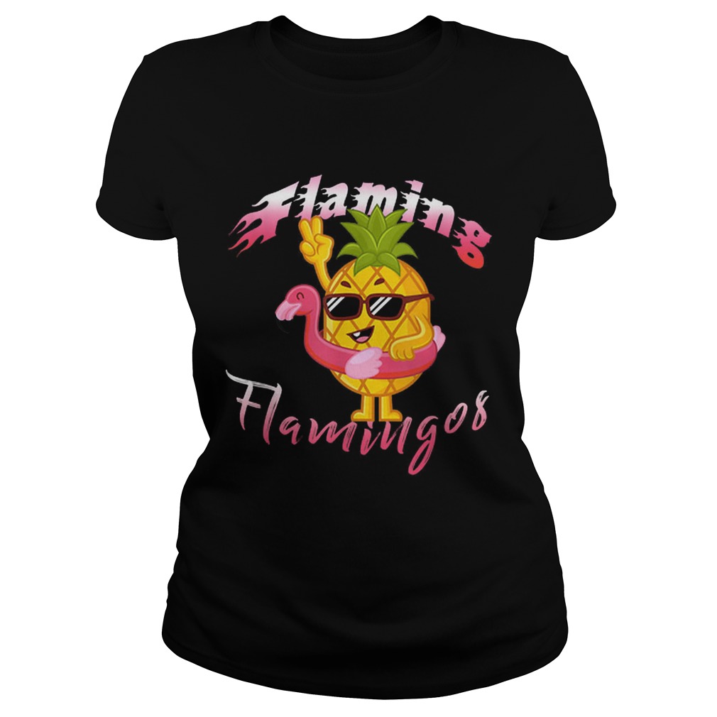 Original Flaming Flamingos Pinapple Flagmigo Float Summer Classic Ladies