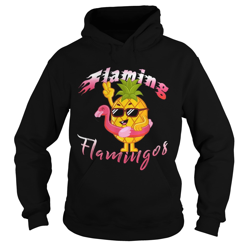 Original Flaming Flamingos Pinapple Flagmigo Float Summer Hoodie