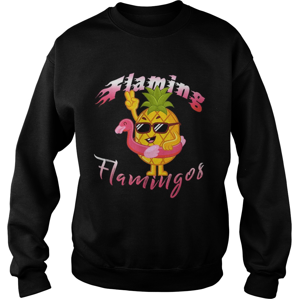 Original Flaming Flamingos Pinapple Flagmigo Float Summer Sweatshirt