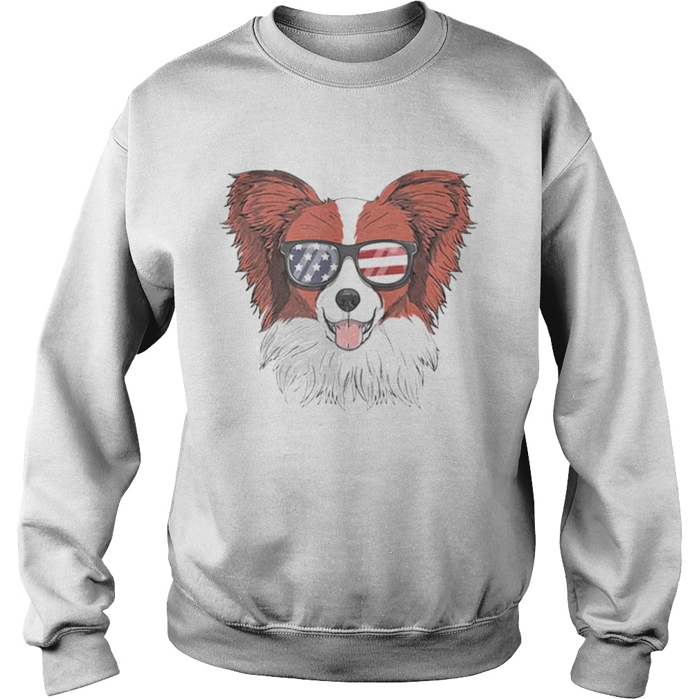 Papillon Dog Patriotic Usa 4th Of July American Sweatshirt