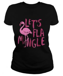 Premium Lets Flamingle Flamingo Beach Summer  Classic Ladies