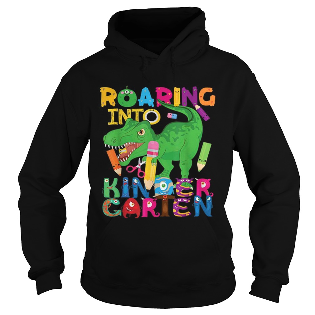 Roaring into Kindergarten Dinosaur T Rex for Boys Hoodie