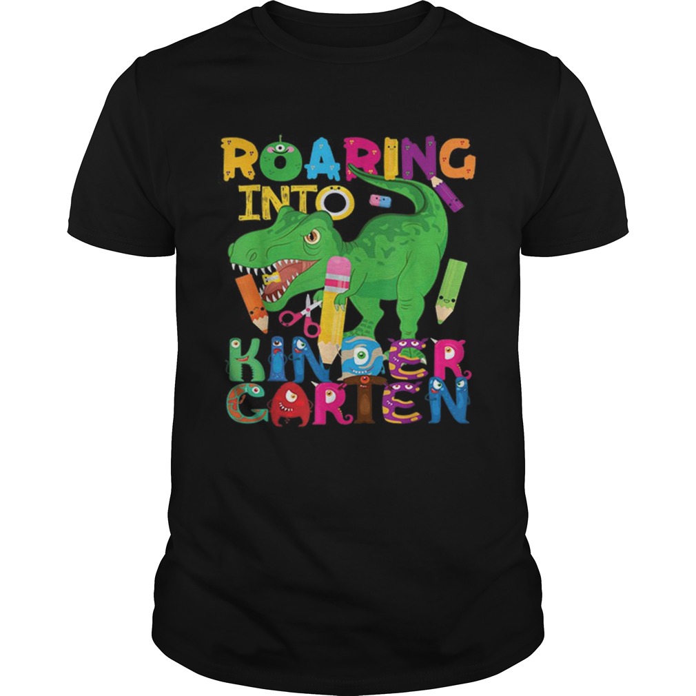 Roaring into Kindergarten Dinosaur T Rex for Boys shirt