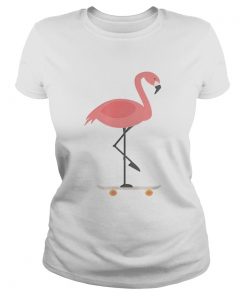 Skate Boarding Flamingo Pink Flamingo Novelty  Classic Ladies