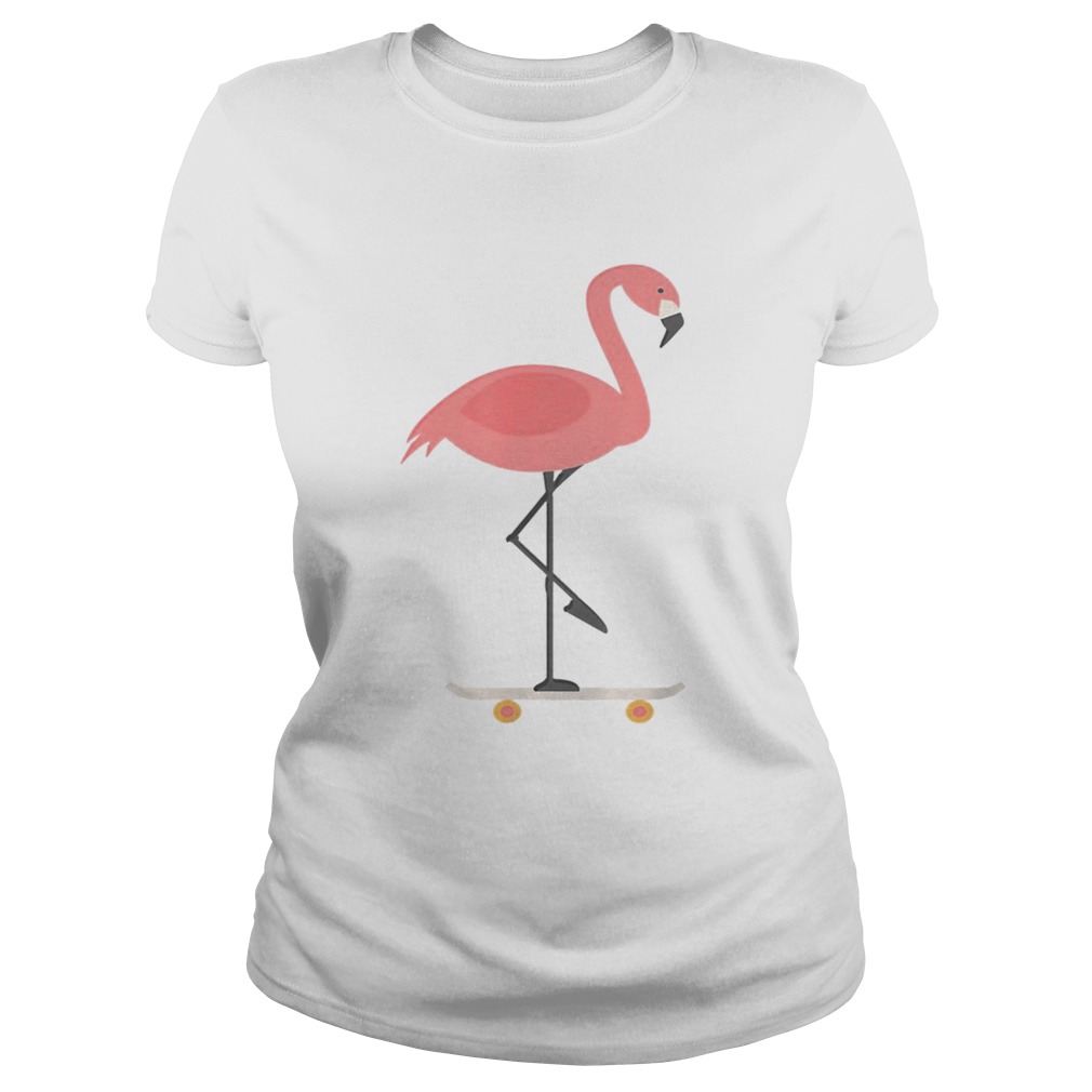 Skate Boarding Flamingo Pink Flamingo Novelty Classic Ladies