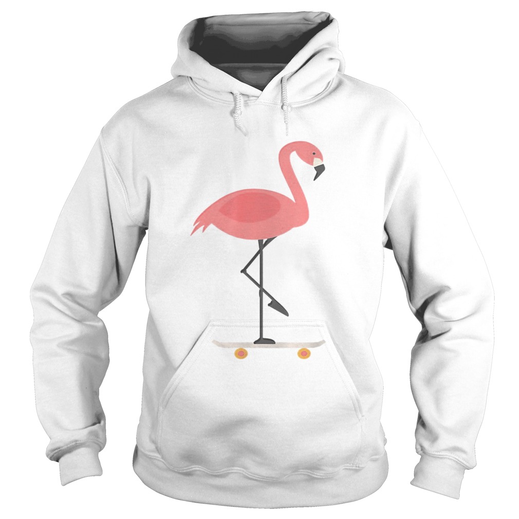 Skate Boarding Flamingo Pink Flamingo Novelty Hoodie