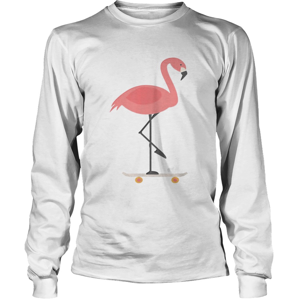 Skate Boarding Flamingo Pink Flamingo Novelty LongSleeve