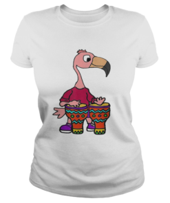 Smileteesmusic Cute Flamingo Playing Bongo Drums  Classic Ladies