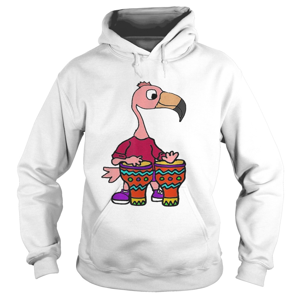 Smileteesmusic Cute Flamingo Playing Bongo Drums Hoodie