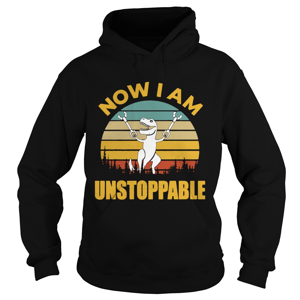 Stranger Things 3 Vintage I am unstoppable T Rex Hoodie