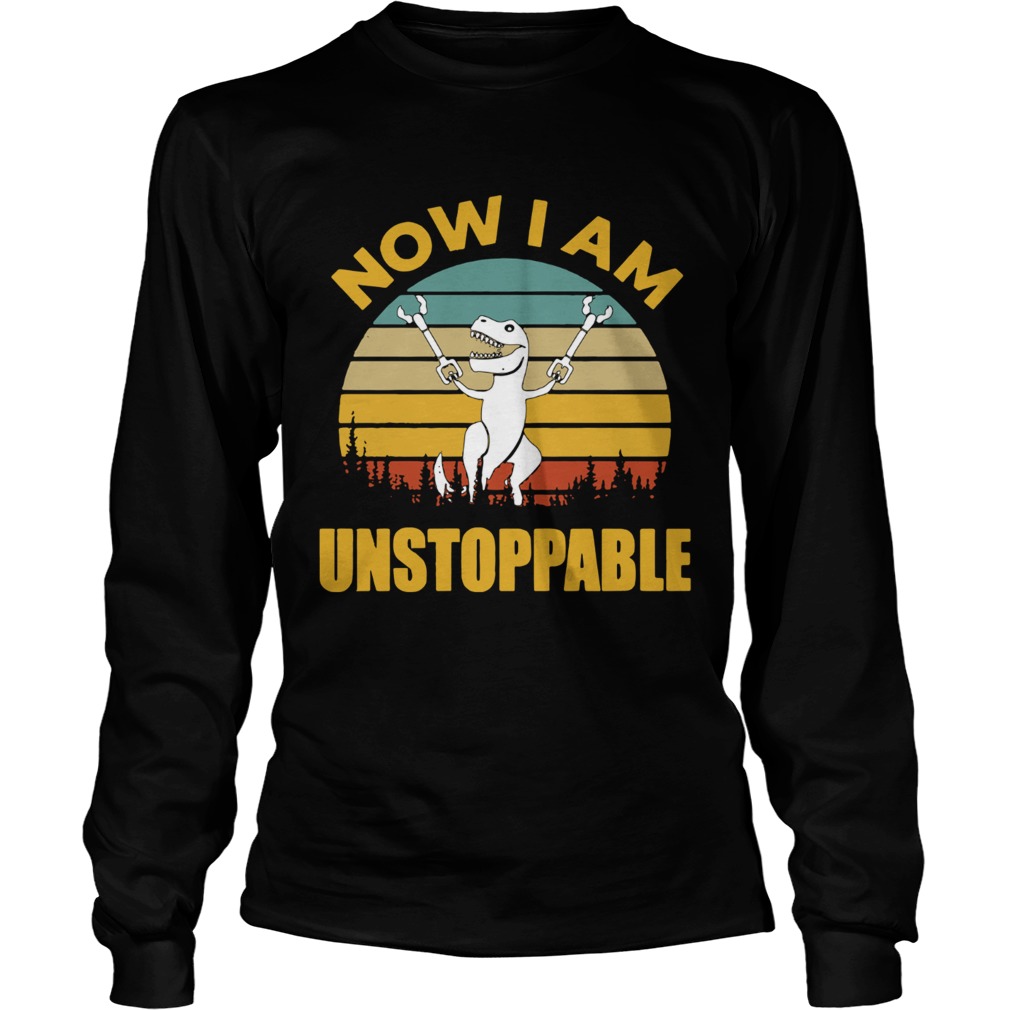 Stranger Things 3 Vintage I am unstoppable T Rex LongSleeve