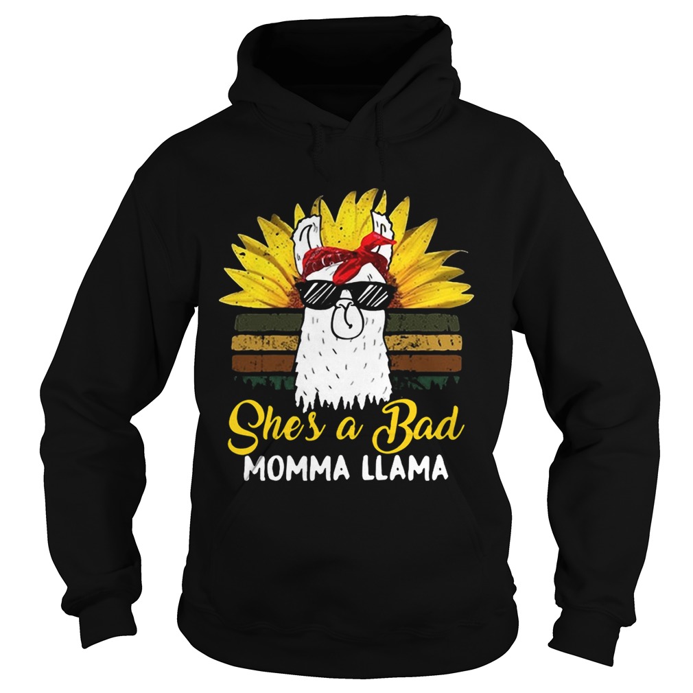 Sunflower shes a bad mama llama retro Hoodie