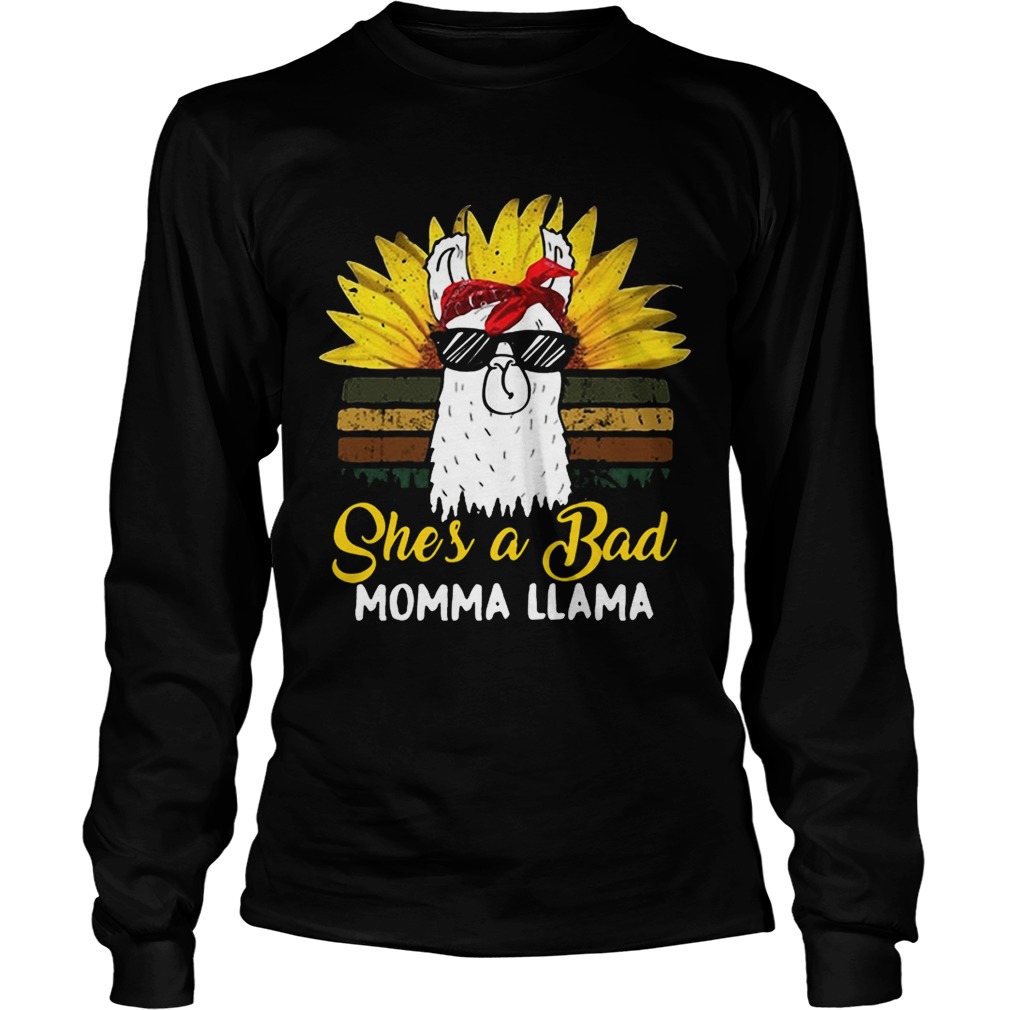 Sunflower shes a bad mama llama retro LongSleeve