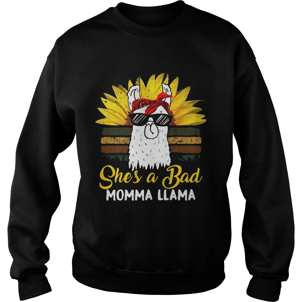 Sunflower shes a bad mama llama retro Sweatshirt