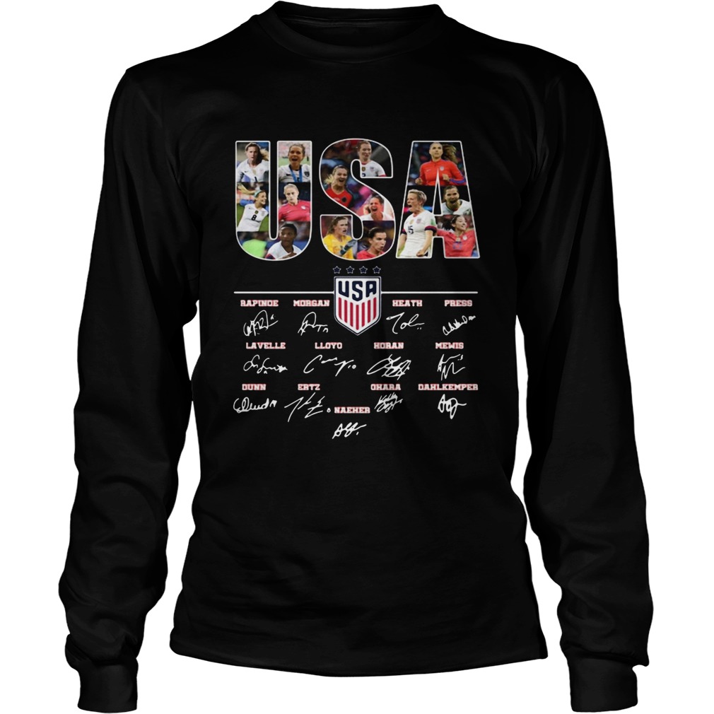 USA Soccer Team Member Name Signature LongSleeve