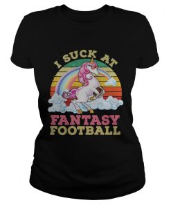 Unicorn I suck atfantasy football retro  Classic Ladies