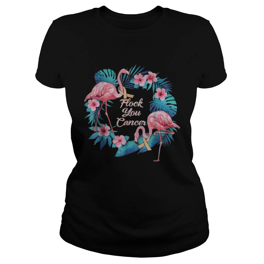 Uterine Cancer Awareness Flamingo Flock Cancer Classic Ladies